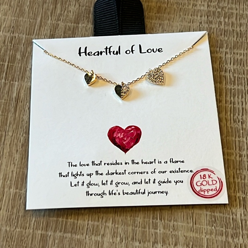 Gold 3 Hearts Necklace